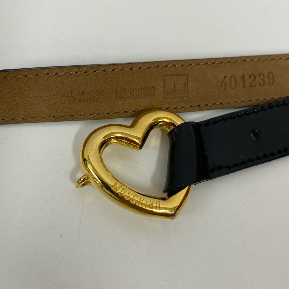 ❤️SOLD❤️ Moschino Double Heart Belt Redwall 38 - Picture 5 of 8